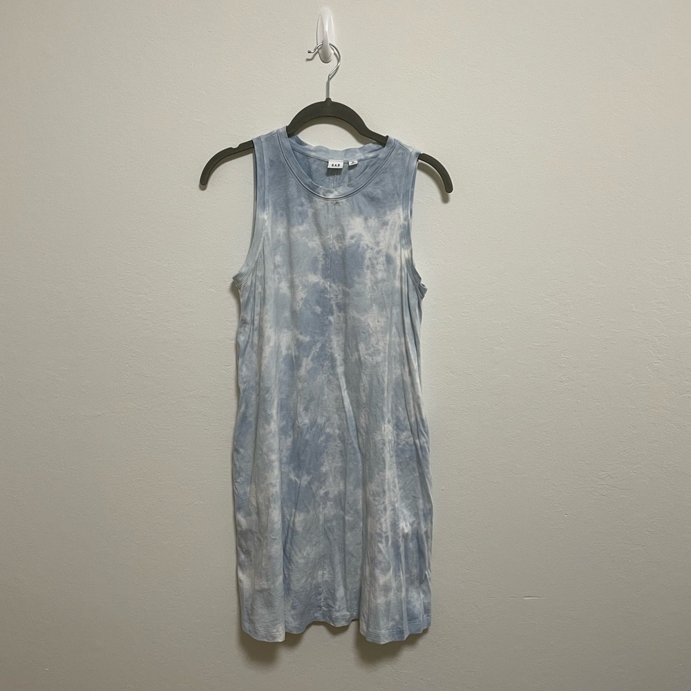 Gap A Line Blue & White Tie Dye Dress Size XS